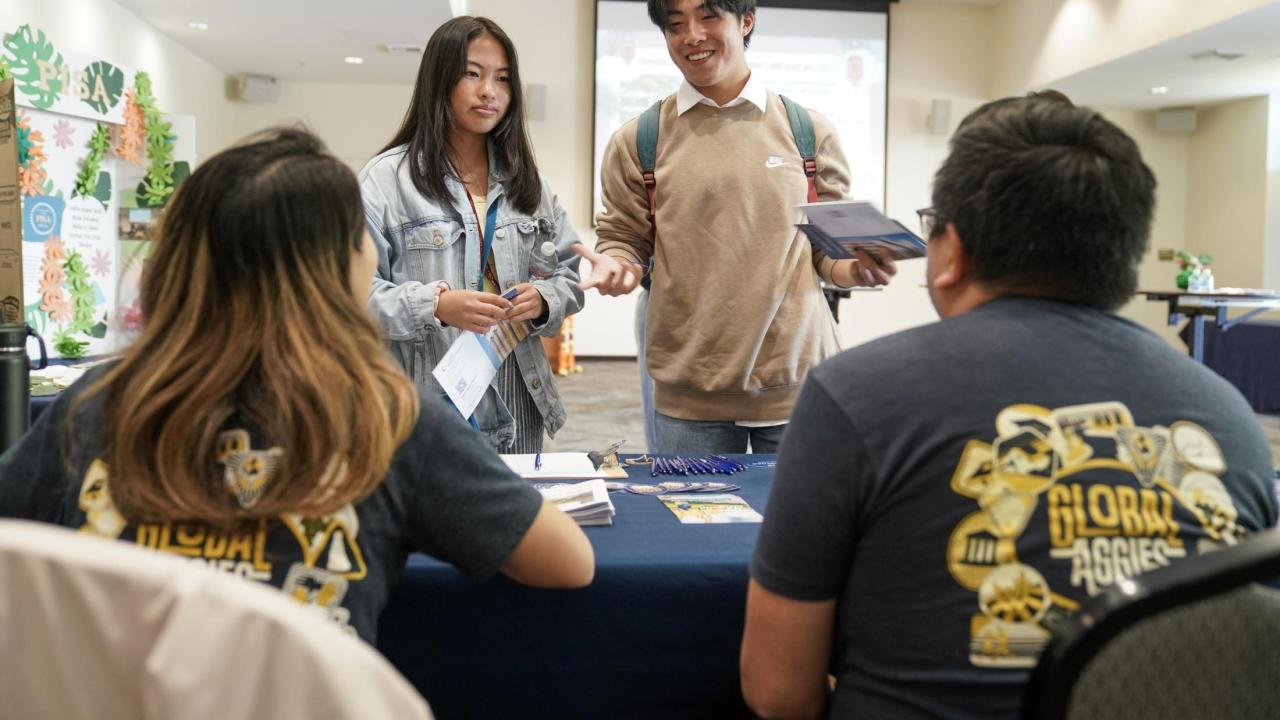 The Asian and Pacific Islander Aggies Open House in the Community Center Multipurpose room during Aggie Day on April 8, 2023.