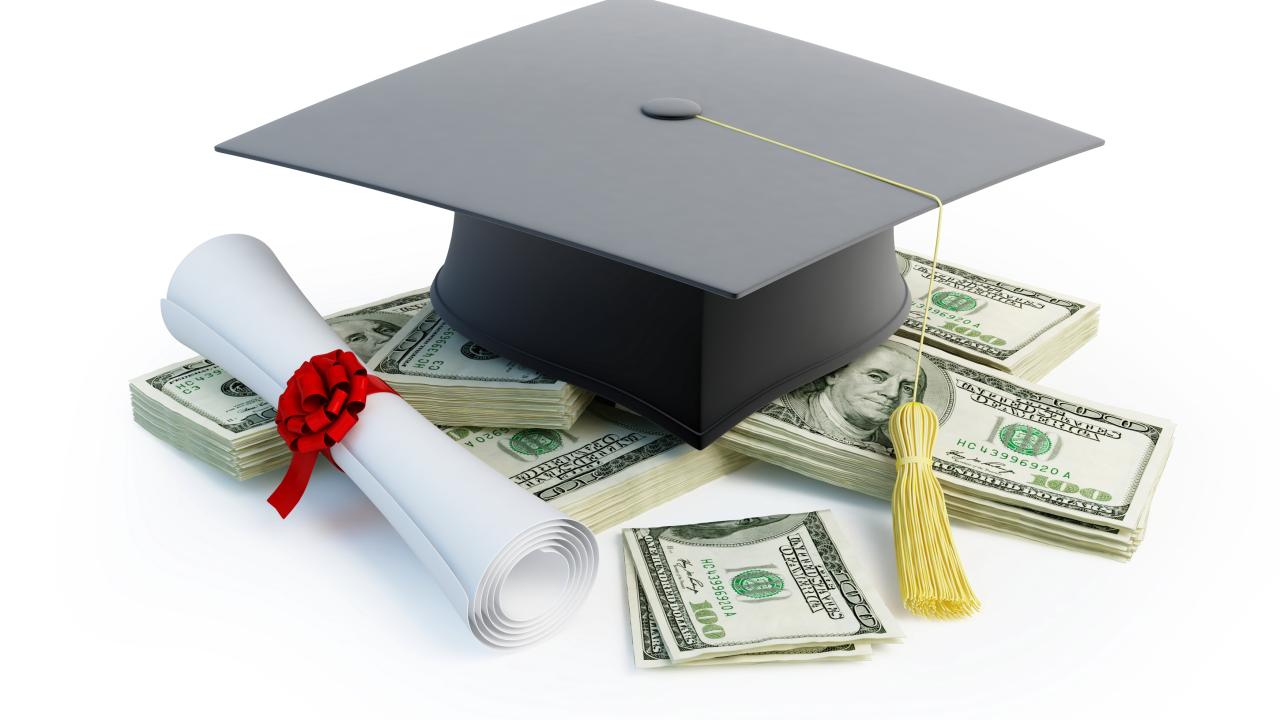 Graduation cap with diploma
